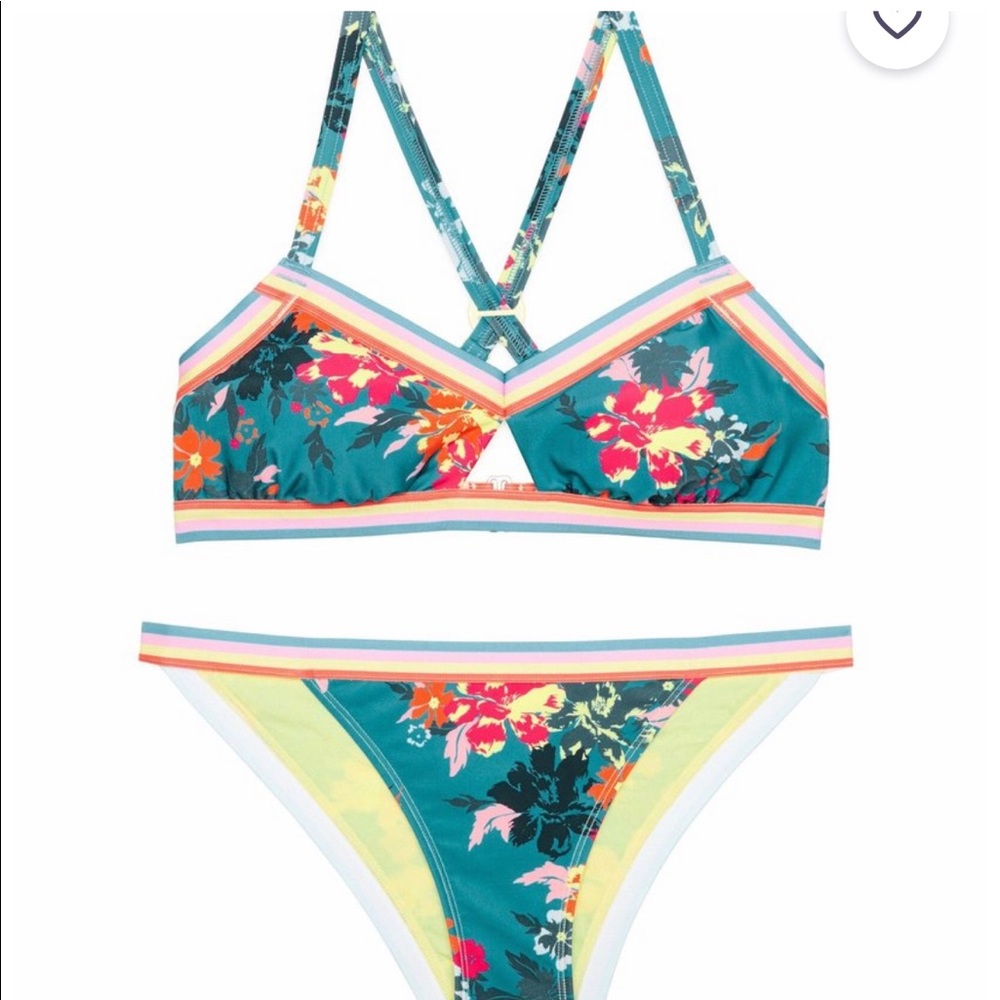 NWT Neon floral print bikini